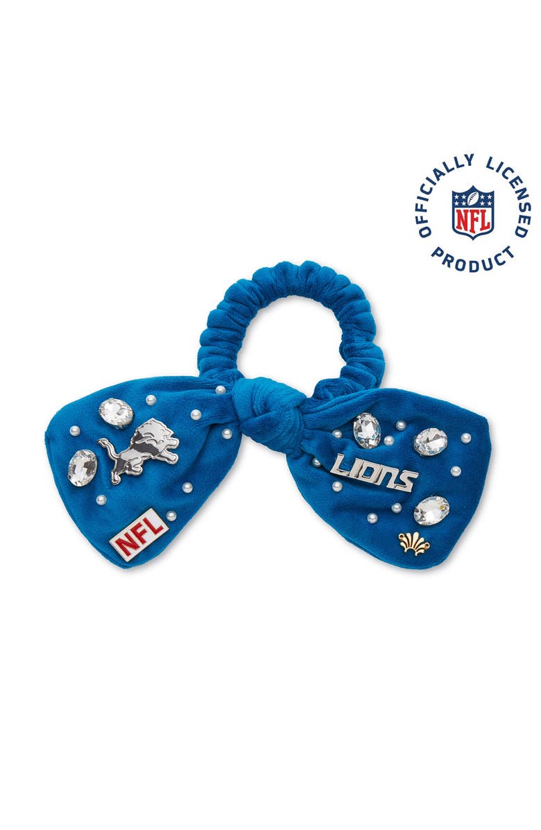 Lele Sadoughi Detroit Lions Bow Scrunchie, Main, color, Blue 400