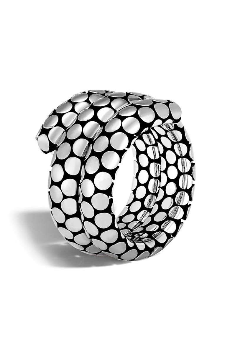 John Hardy Dot Double Coil Ring, Main, color, Silver