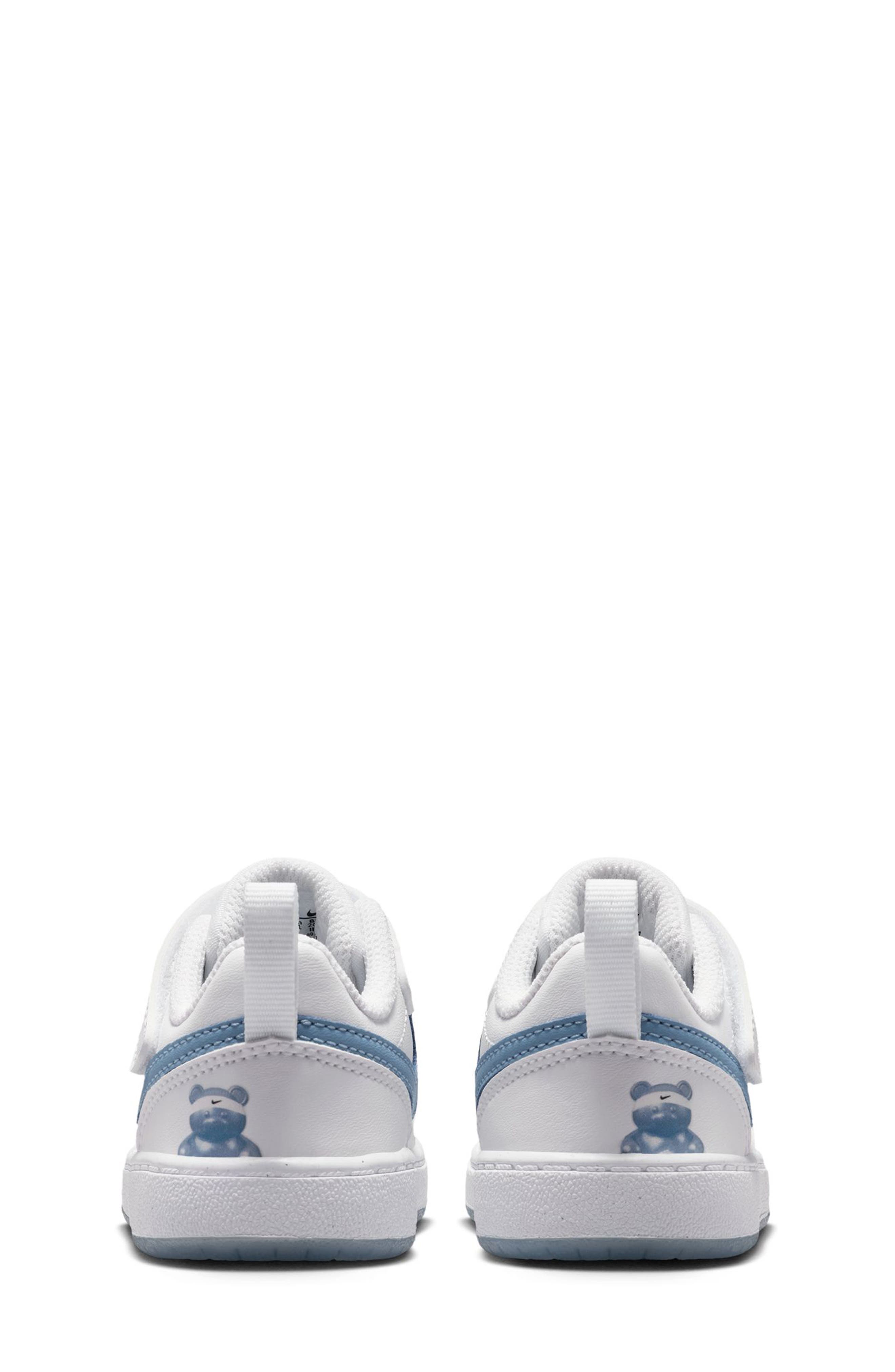 Nike Kids' Court Borough Low Sneaker, Alternate, color, White/ Work Blue