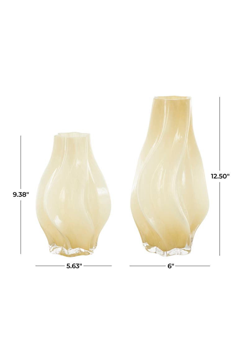 Set Of 2 Glass Vases, Alternate, color, YELLOW