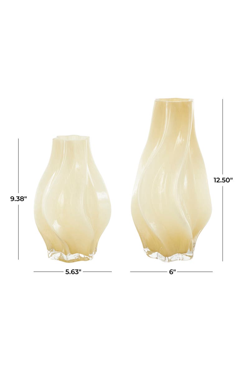 GINGER BIRCH STUDIO Set Of 2 Glass Vases, Alternate, color, Yellow