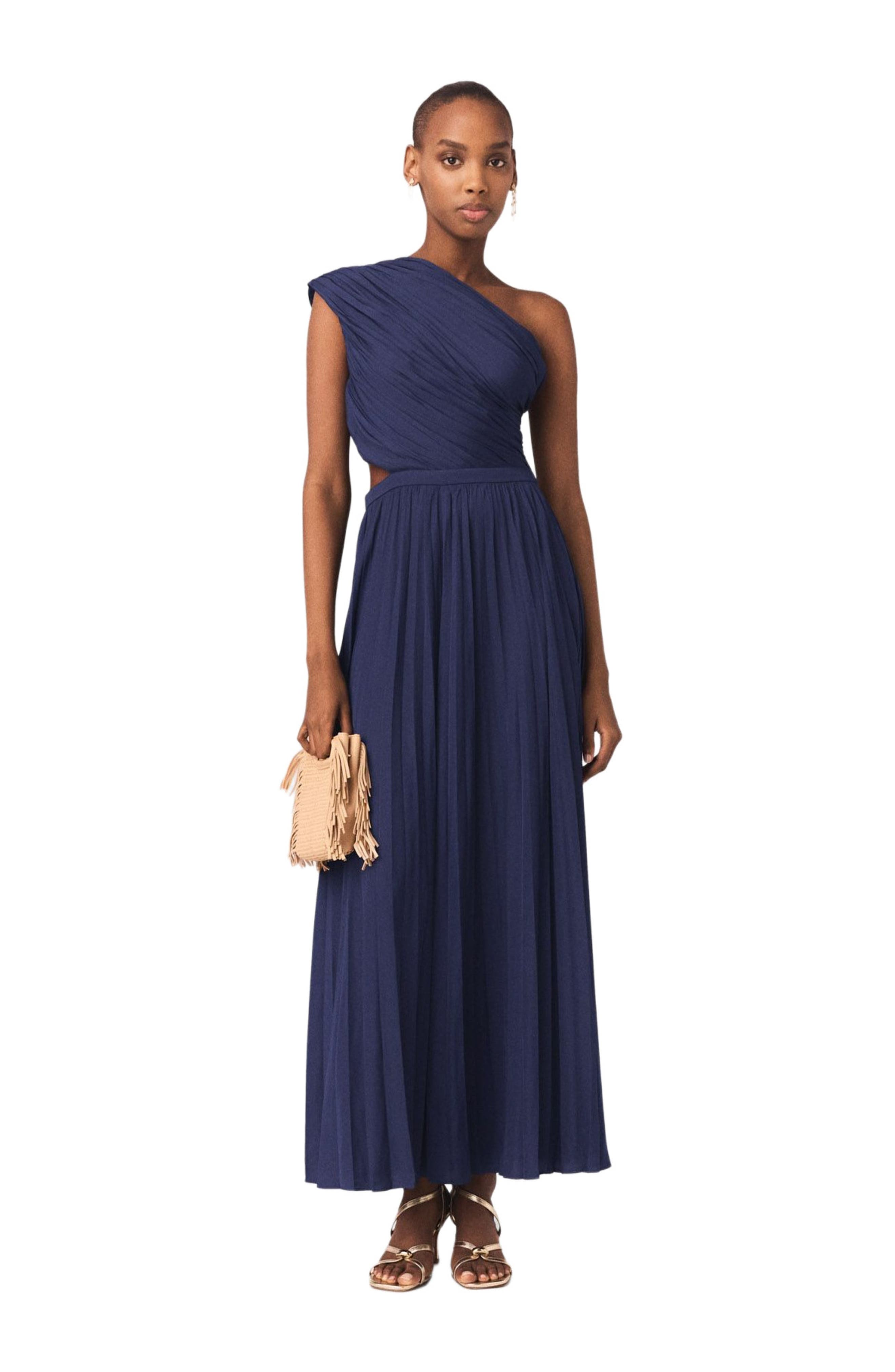 Asymmetrical pleated maxi dress - image 3