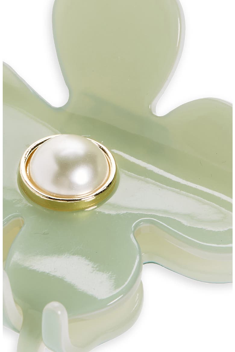 Lily Imitation Pearl Claw Clip, Alternate, color, SAGE
