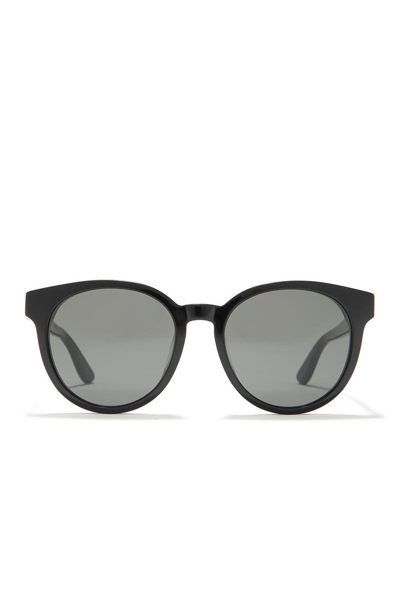 Saint Laurent Round 56mm Sunglasses, Alternate, color, Shiny Black