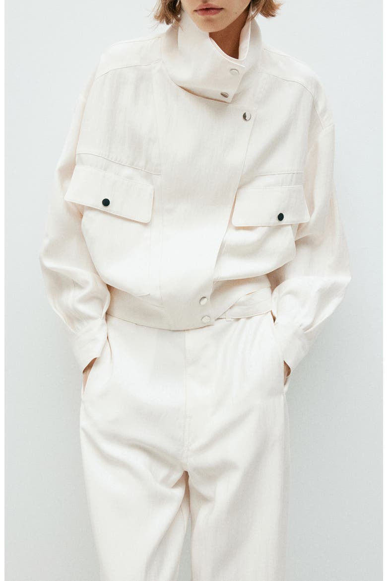 Marie High Neck Jacket, Main, color, WHITE