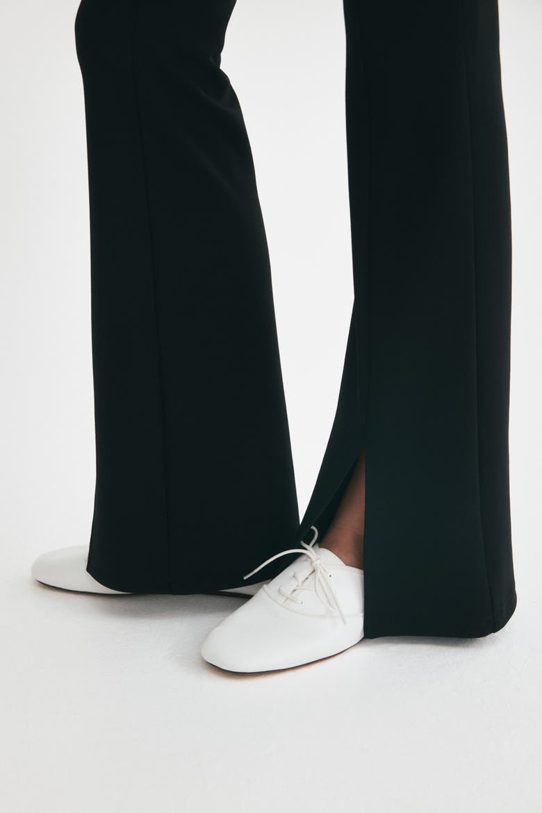Flared Creased Leggings, Alternate, color, Black