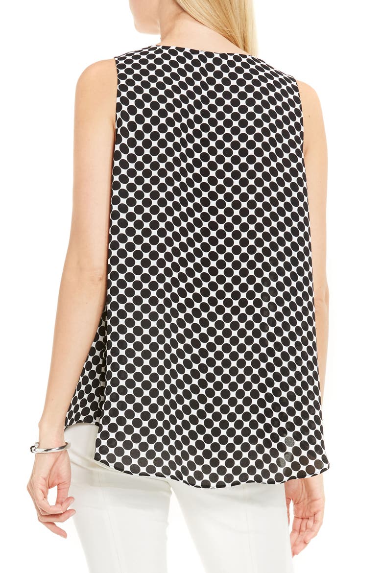 Dot Drape Front Blouse, Alternate, color, RICH BLACK