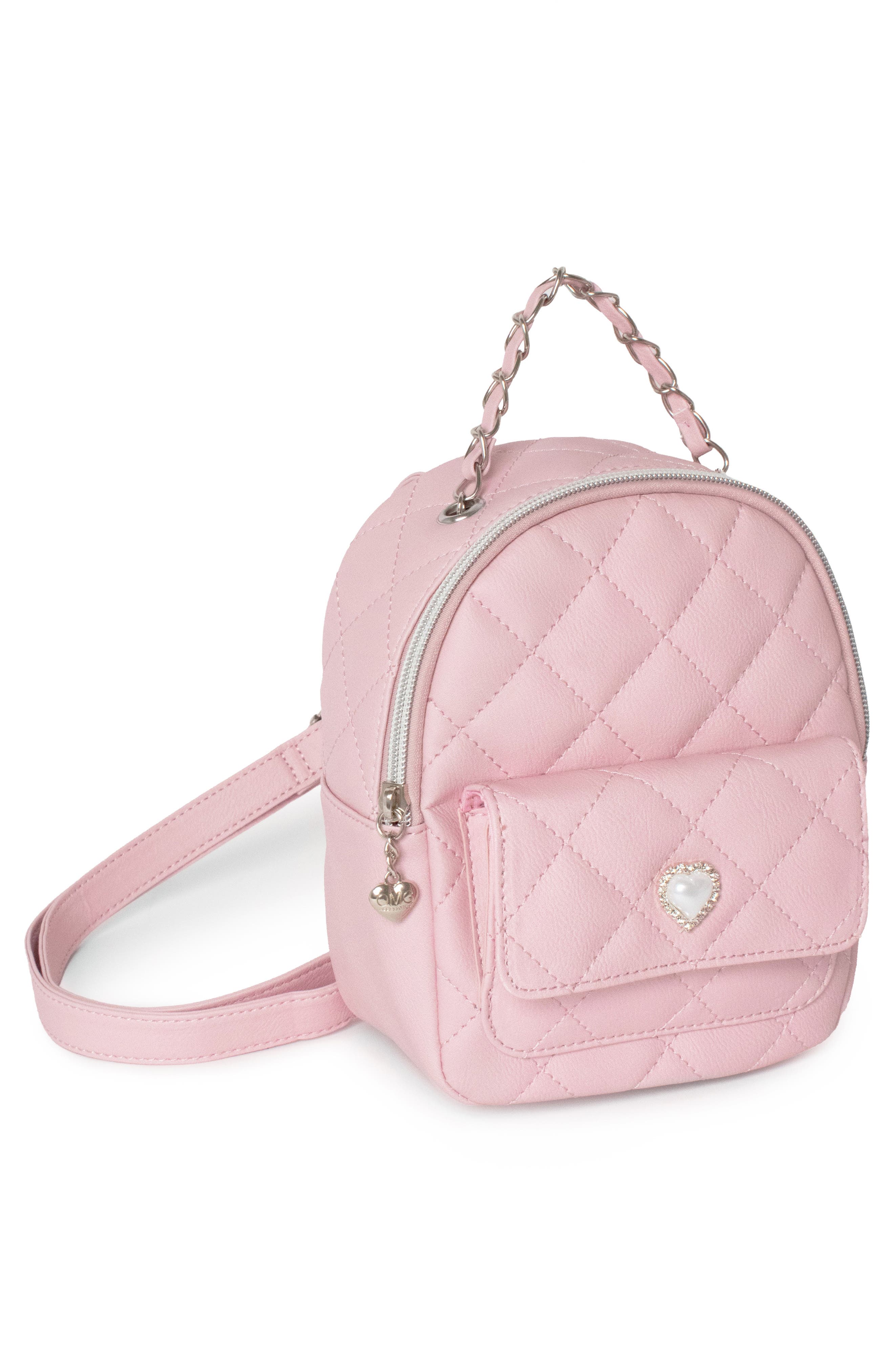Kids' Heart Quilted Mini Backpack, Alternate, color, MAUVE