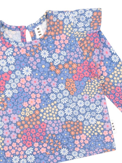Huxbaby Floral Bloom Frill Top In Blue