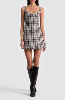Eve Sweetheart Neck Tweed Minidress