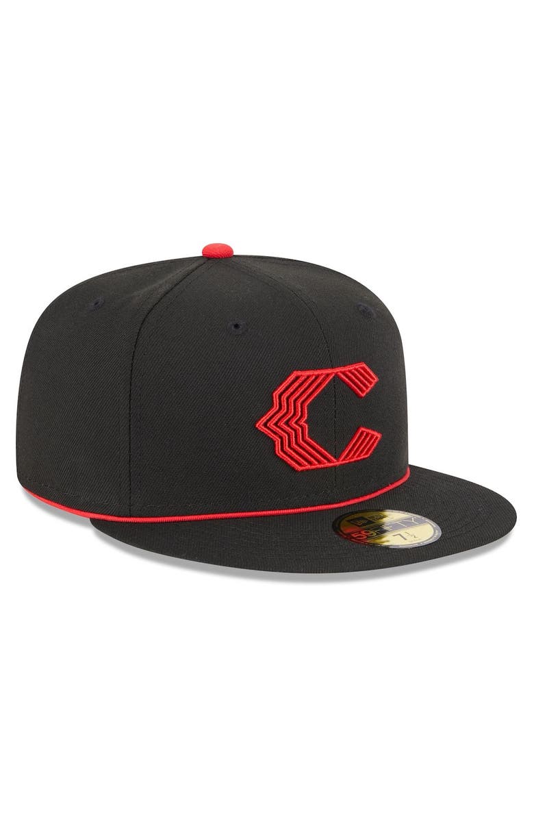 New Era Men's New Era Black Cincinnati Reds 2023 City Connect 59FIFTY Fitted Hat, Alternate, color, Black