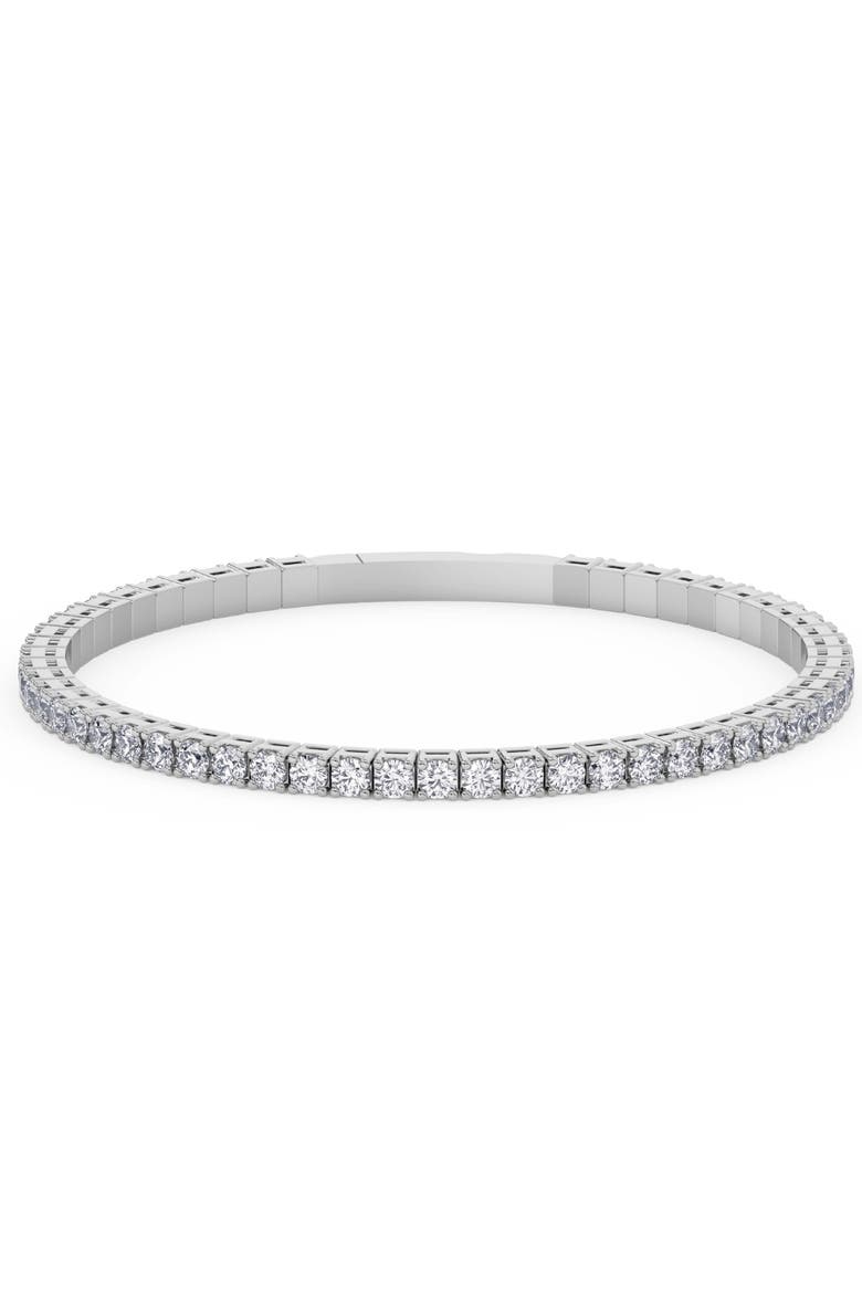 4Ct Diamond Flexible Oval Bangle Women's Bracelet 14k Gold Lab Grown, Main, color, 14k White Gold