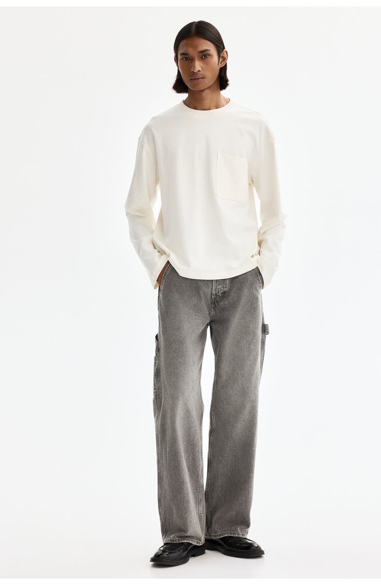 H&M Loose Carpenter Jeans, Alternate, color, Gray