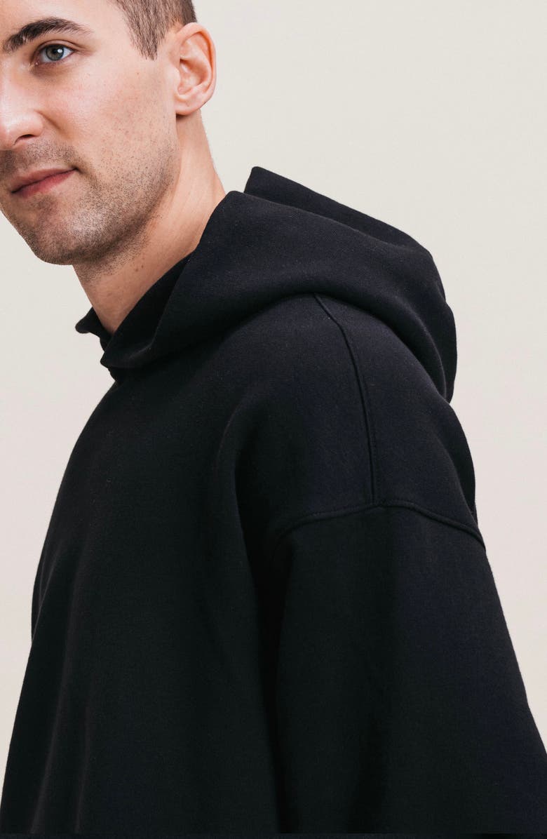 Ocio Men's Organic Cotton Teddy Oversized Hoodie, Alternate, color, Black