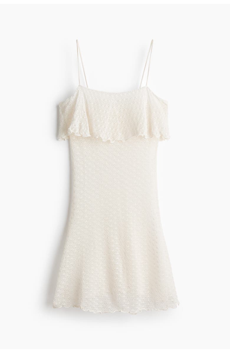 H&M Pointelle-knit Strappy Top, Main, color, White