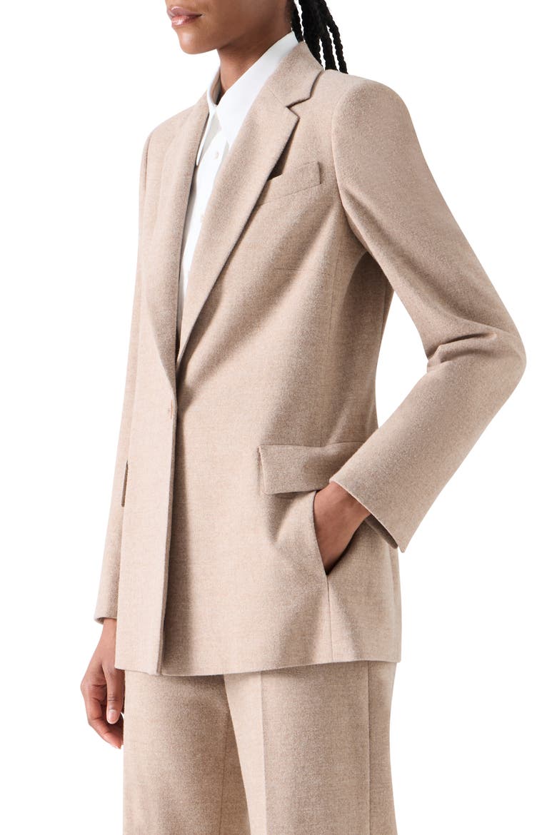 Wool Flannel Boyfriend Blazer, Alternate, color, CAMEL