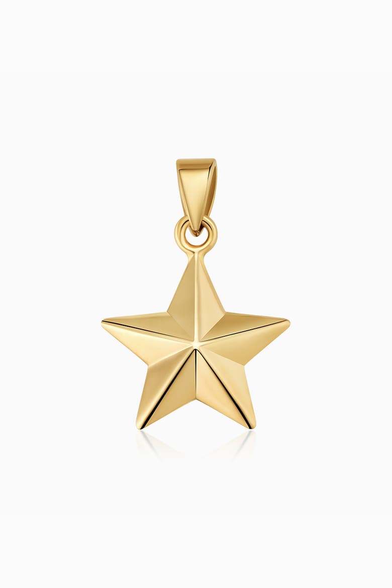 14K Gold Street Star Pendant Charm, Main, color, Yellow Gold