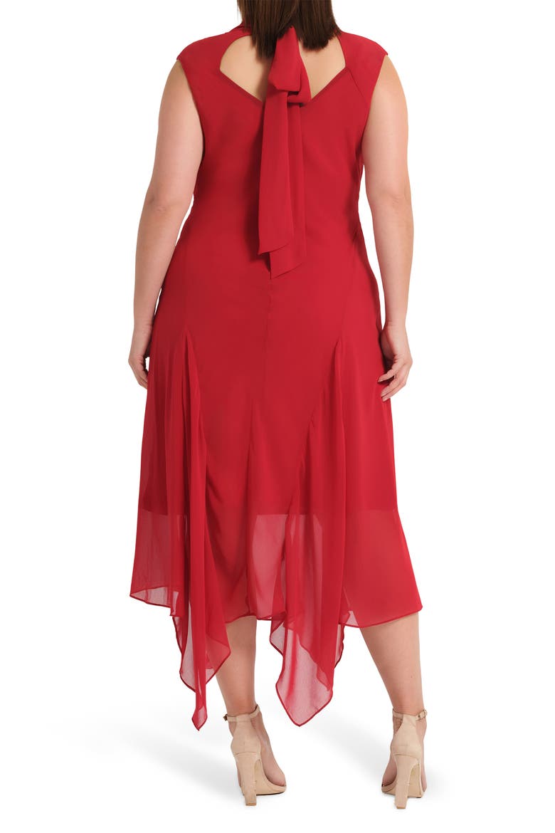 Holly Handkerchief Hem Midi Dress, Alternate, color, CRANBERRY