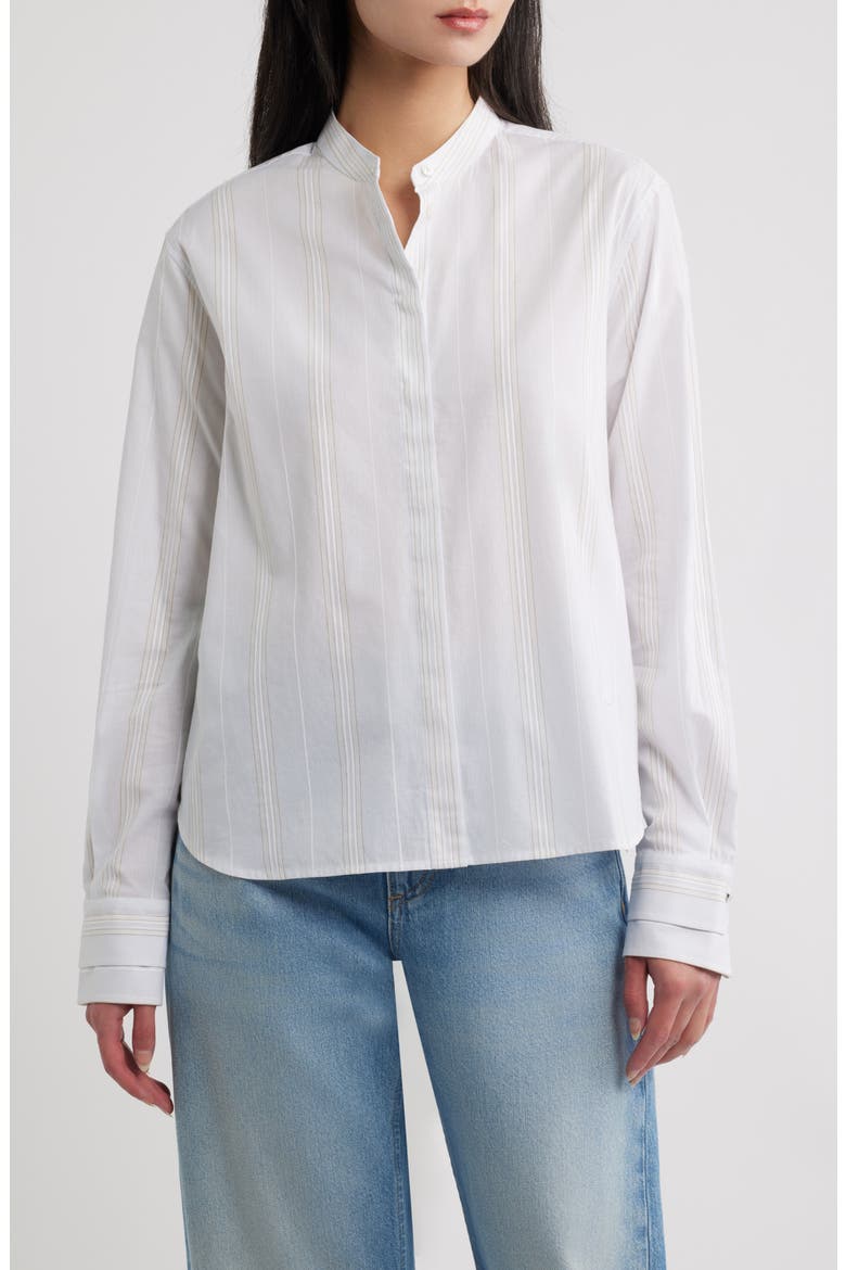 Bertyna Monday Cotton Button-Up Shirt, Main, color, PALE LAGOON