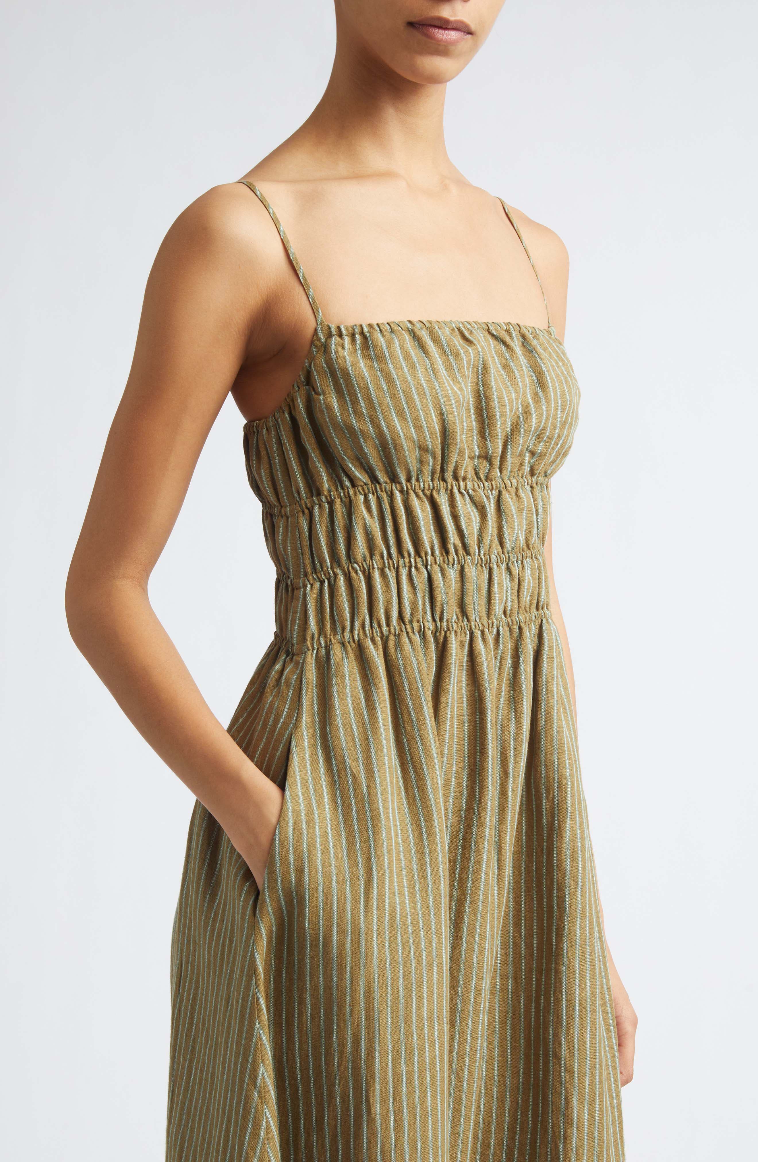 ayla cream stripe midi dress AYLA CREAM STRIPE MIDI DRESS