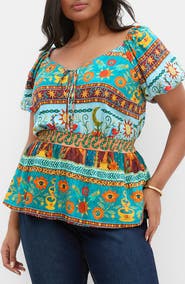 City Chic Amaria Print Top