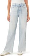 Kensie Carla Belted Wide Leg Jeans