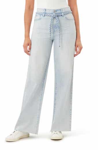 Kensie Carla Belted Wide Leg Jeans