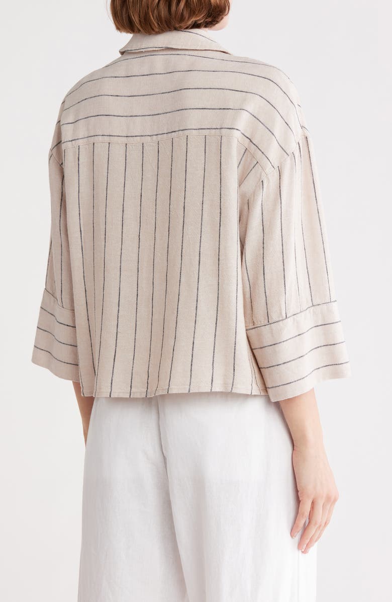 Ellen Tracy Boxy Cuffed Sleeve Button-Down Shirt, Alternate, color,