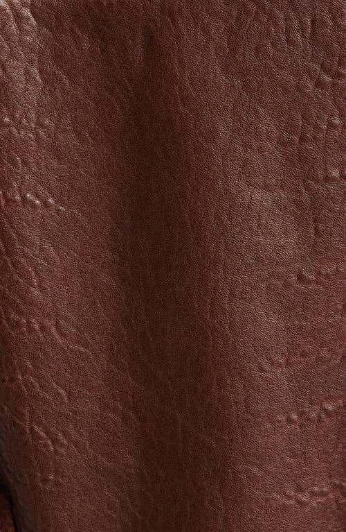 St John Vintage Edge Leather Jacket In Redwood