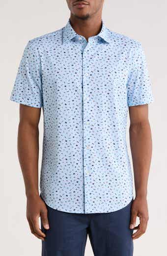 Bugatchi Print Short Sleeve Button-Up Shirt