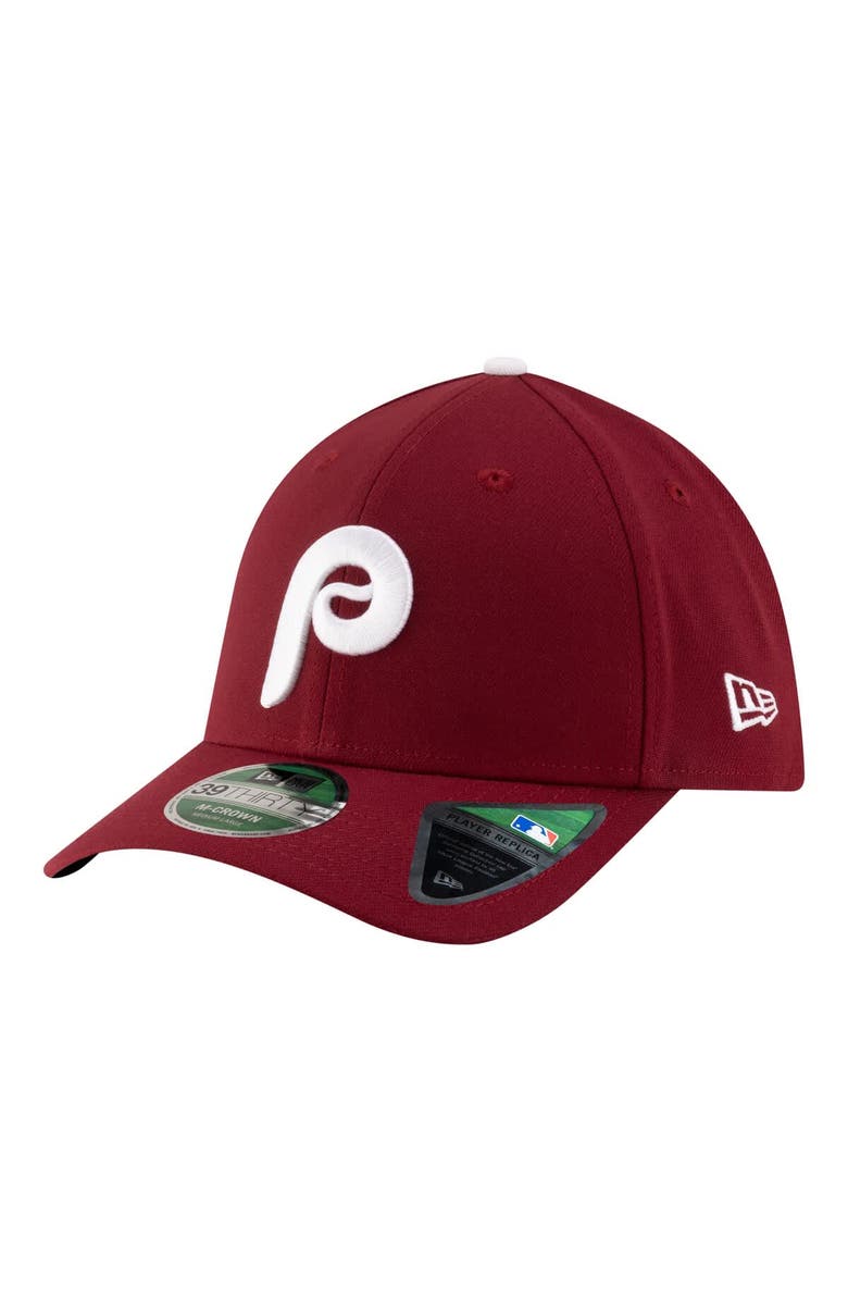 New Era Men's New Era  Burgundy Philadelphia Phillies Player Replica 39THIRTY M-Crown Flex Hat, Main, color, Burgundy
