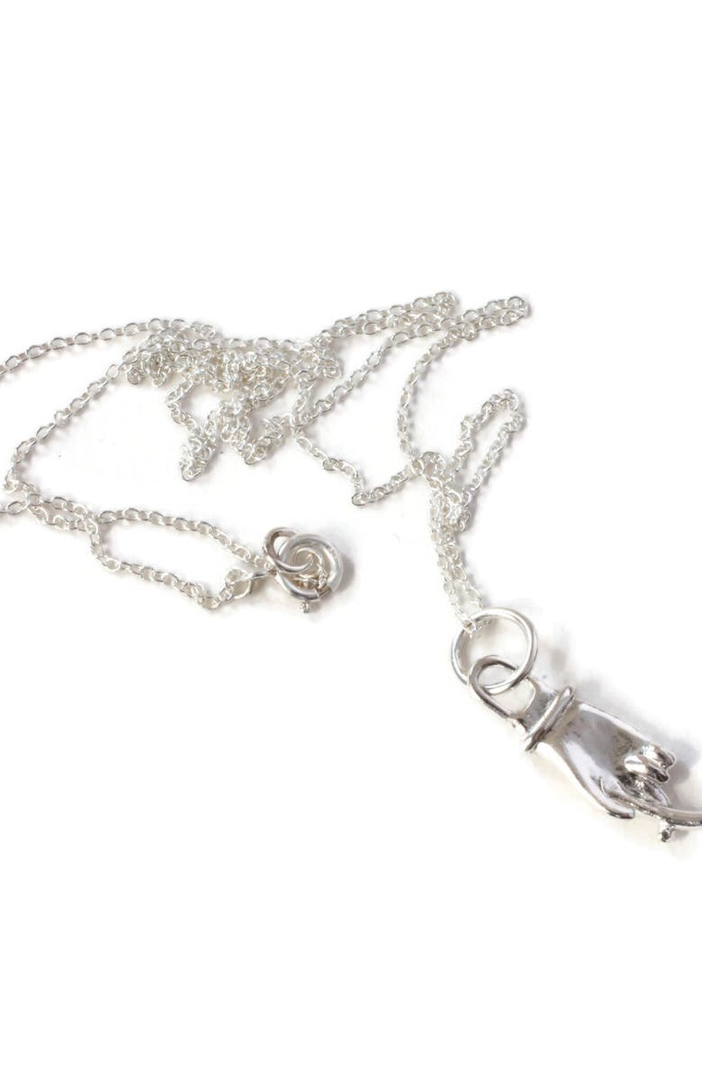 Linn Designs Sterling Cross My Fingers Necklace, Alternate, color, Silver