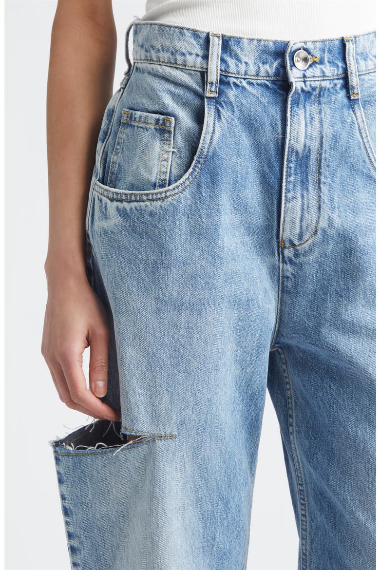 Ripped Side Cutout Jeans, Alternate, color, DENIM