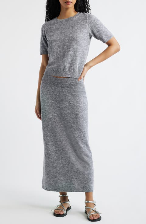 Isabella Cotton & Linen Knit Sweater & Maxi Skirt Set