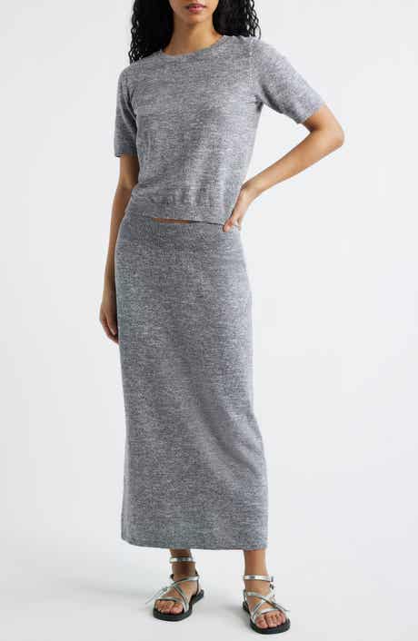 Isabella Cotton & Linen Knit Sweater & Maxi Skirt Set
