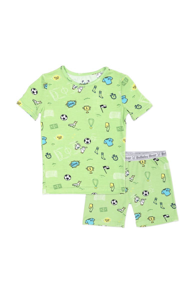 Soccer Kids 2-Piece Short Sleeve & Shorts Pajama Set, Main, color, Soccer