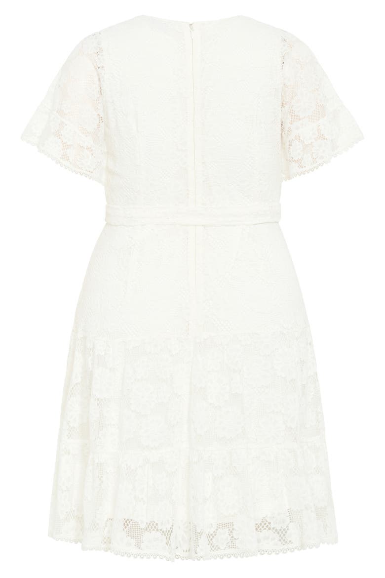 Garden Kisses Lace Faux Wrap Dress, Alternate, color, IVORY