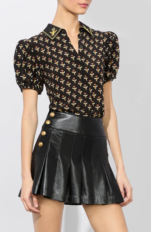 Alice And Olivia Willa Blouse In Queen Bee