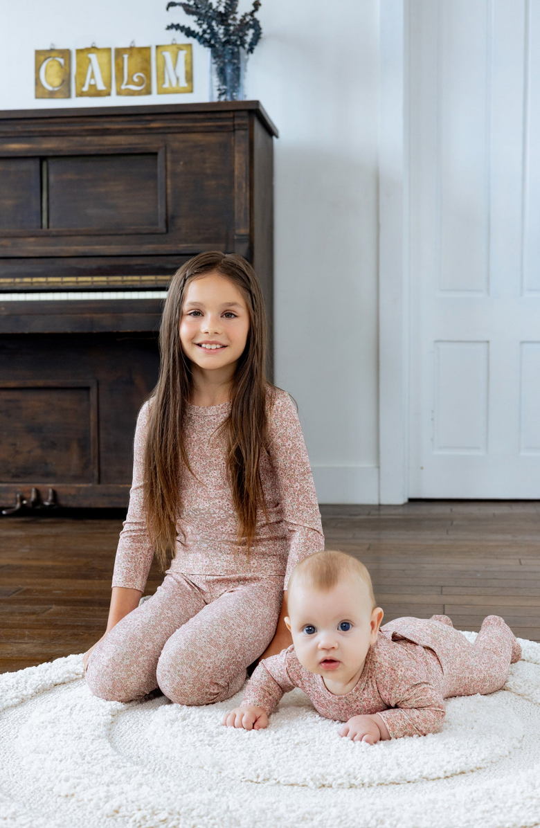 NoggiWear Girls Floral Print Loungewear Set, Alternate, color, Floral Print