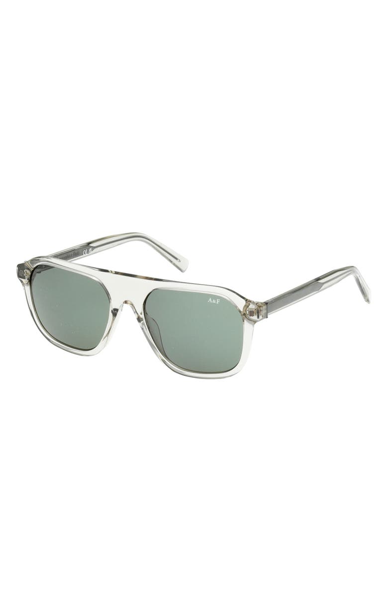 ABERCROMBIE & FITCH 53mm Navigator Sunglasses, Alternate, color, Shiny Light Green / Green