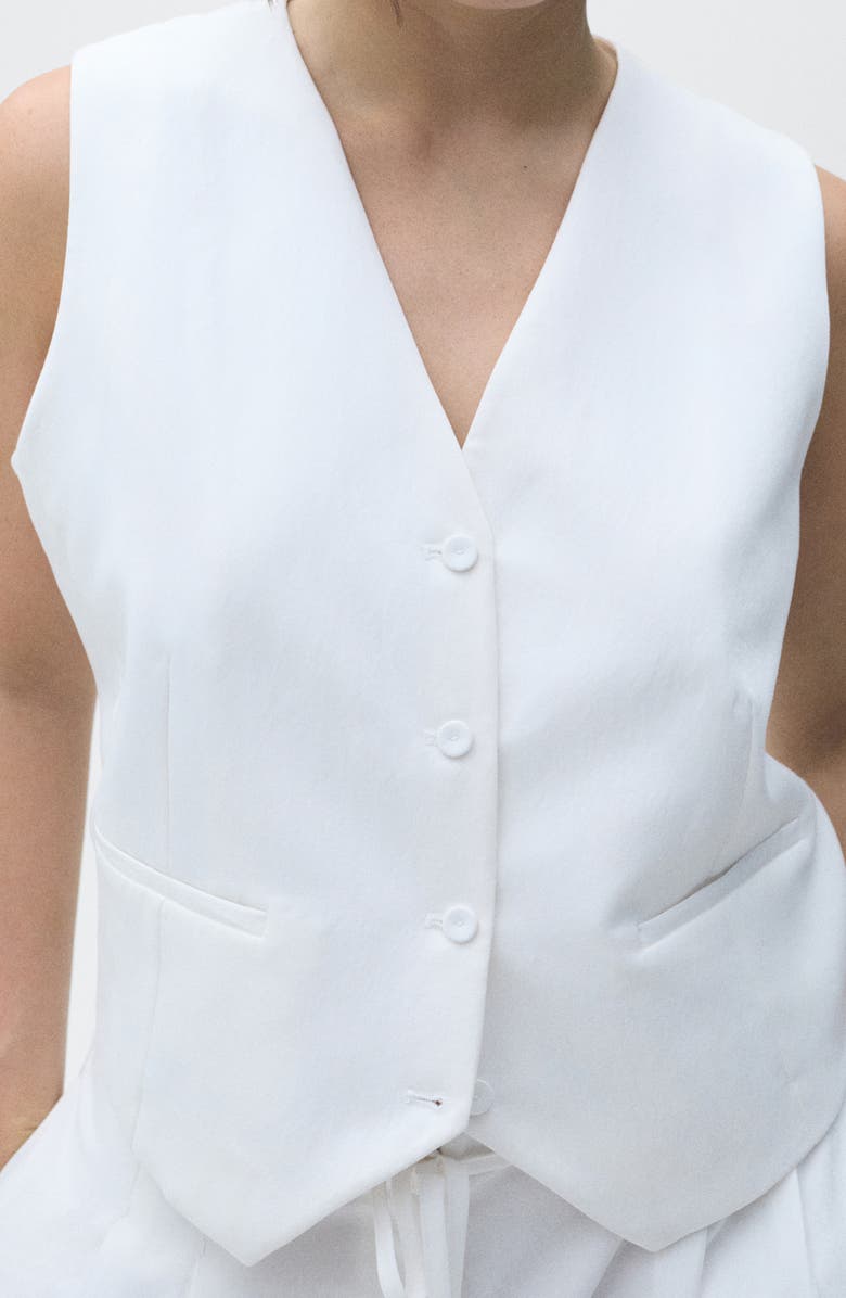 MANGO Suit Vest, Alternate, color, White