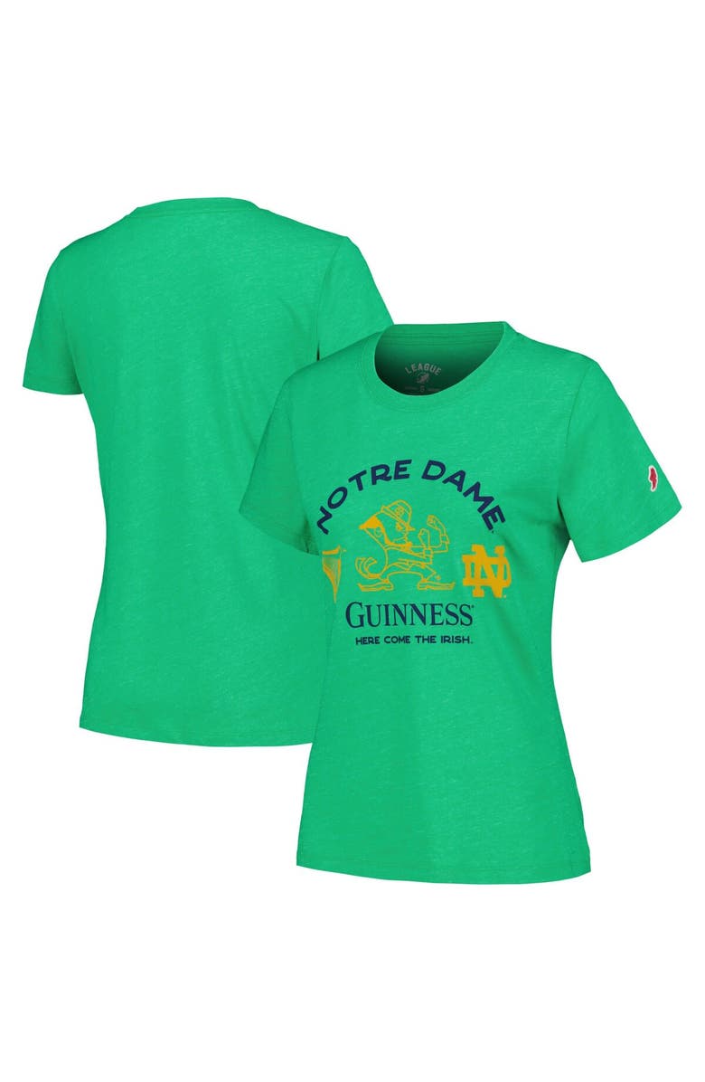 LEAGUE COLLEGIATE WEAR Women's League Collegiate Wear Green Notre Dame Fighting Irish x Guinness Arch Tri-Blend T-Shirt, Main, color, 