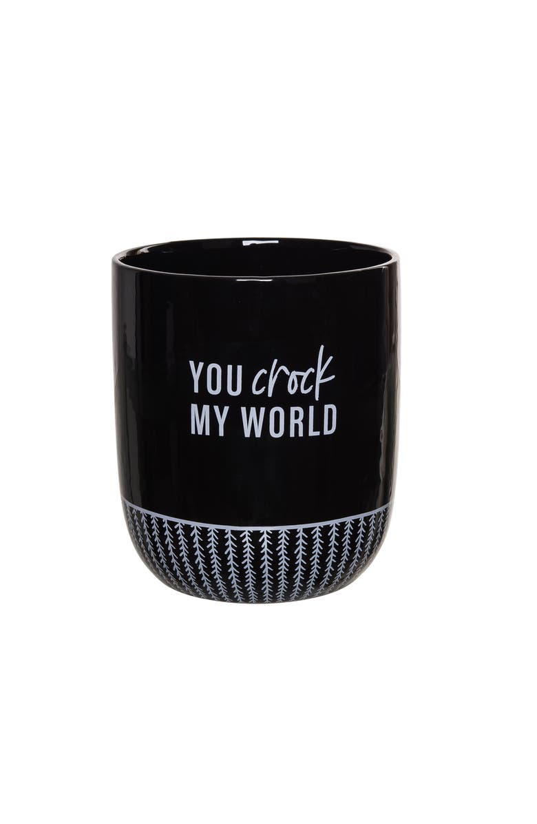Totalee Gift You Crock My World Utensil Crock Ceramic Black, Main, color, Black