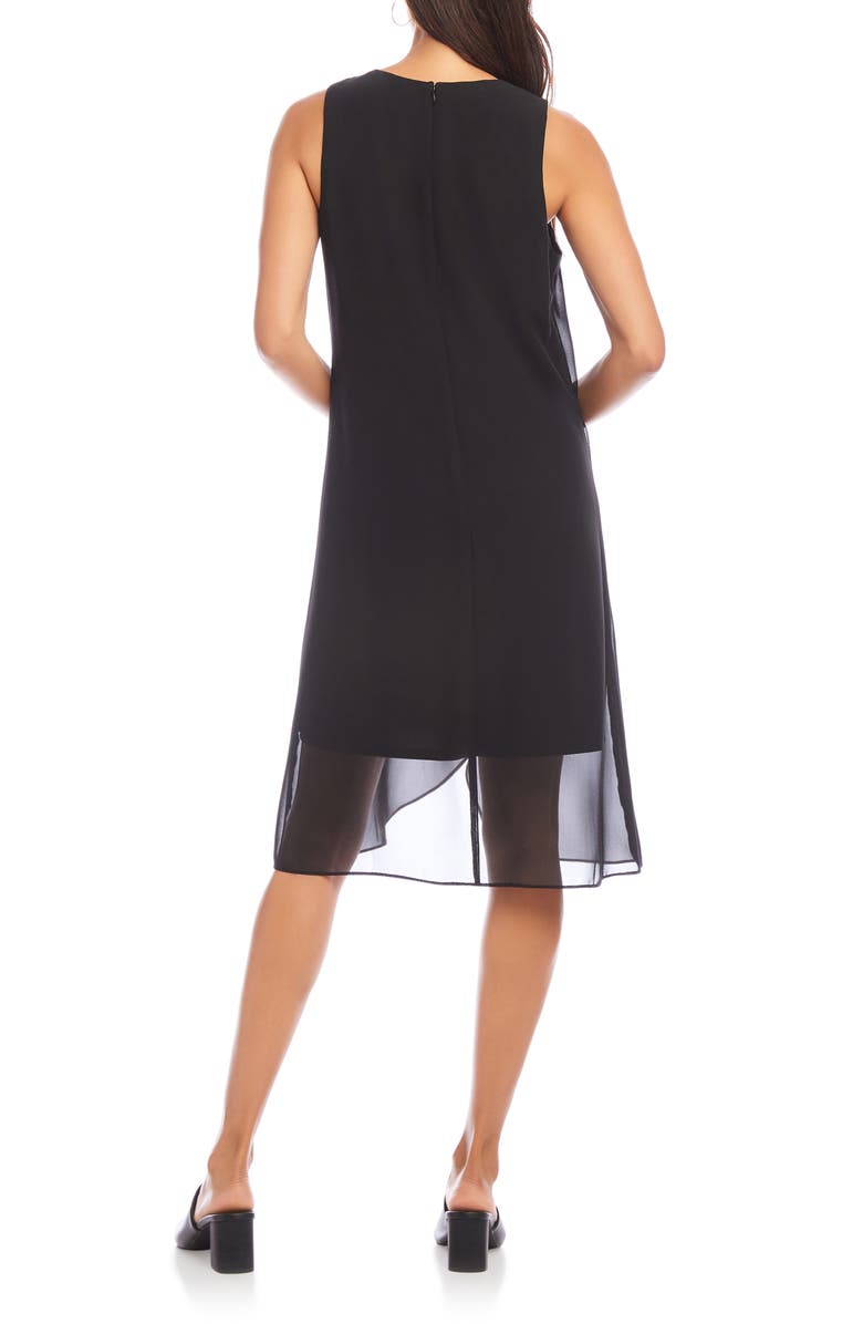 Karen Kane Draped Crossover Shift Dress, Alternate, color, Black