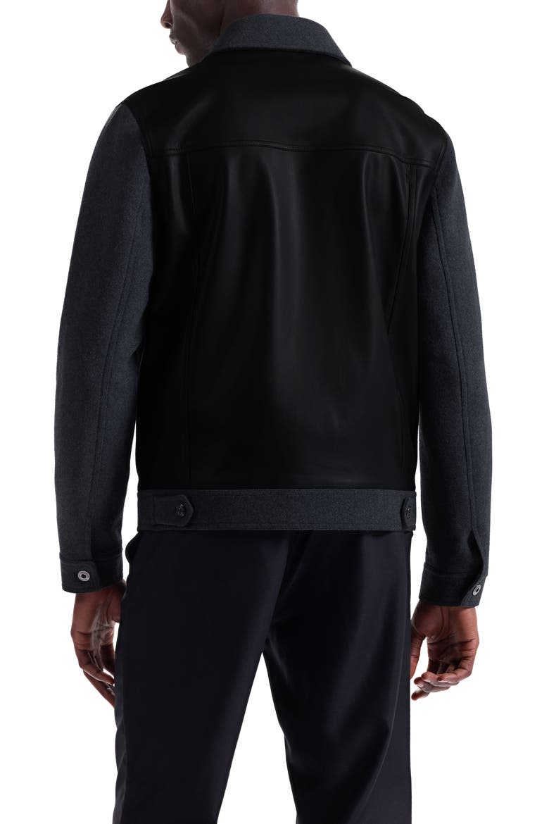 Hybrid Melton & Wool Trucker Jacket, Alternate, color, ANTHRACITE