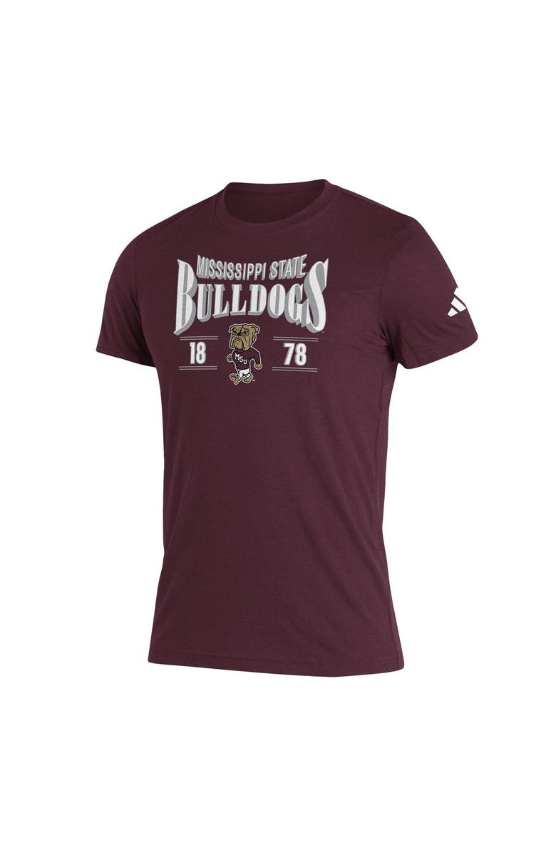 adidas Men's adidas Maroon Mississippi State Bulldogs Along The Shadow Tri-Blend T-Shirt, Alternate, color, Maroon