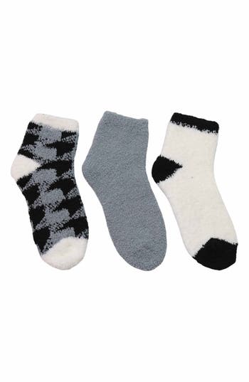 Cuddl Duds 3-pack Cozy Ankle Socks In Gray