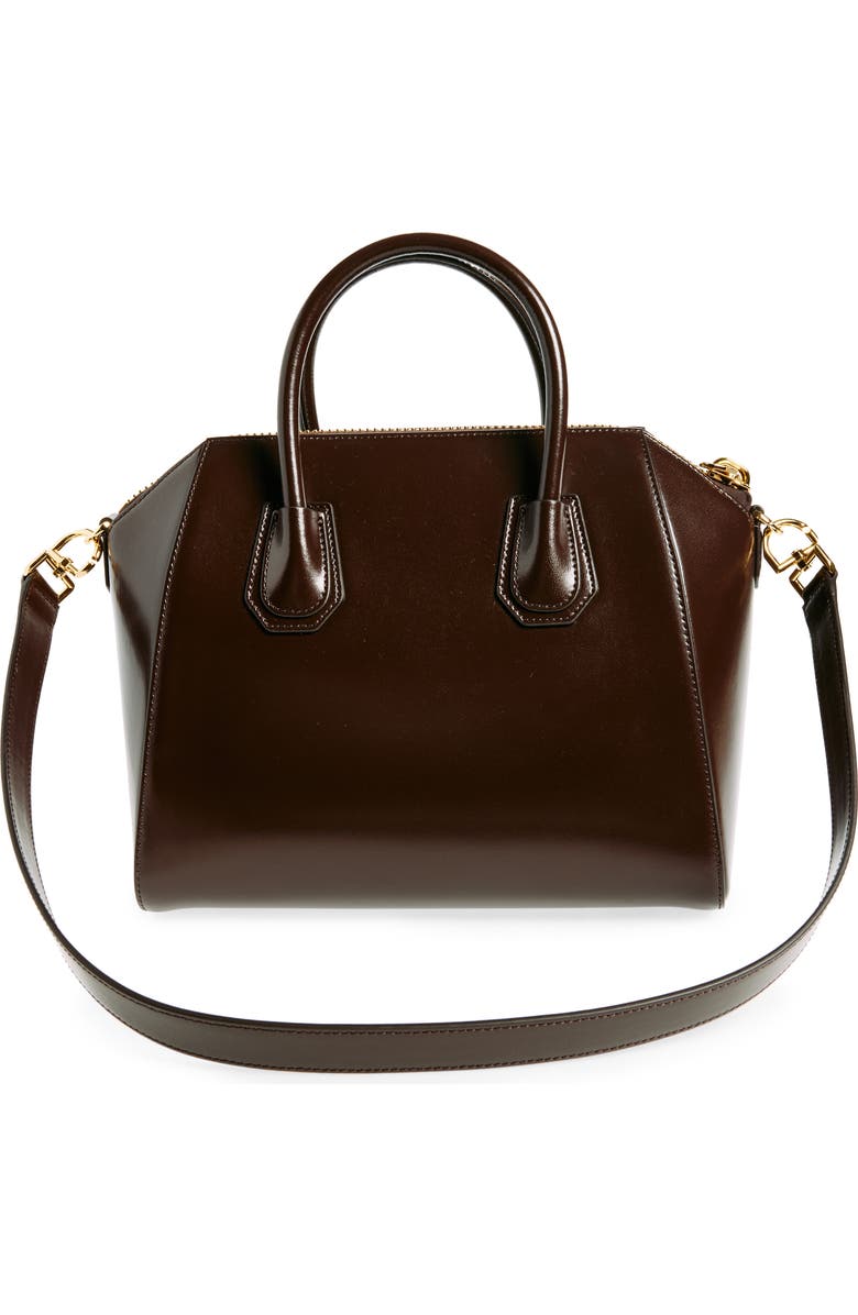 Givenchy Small Antigona Leather Satchel, Alternate, color, Ebony Brown