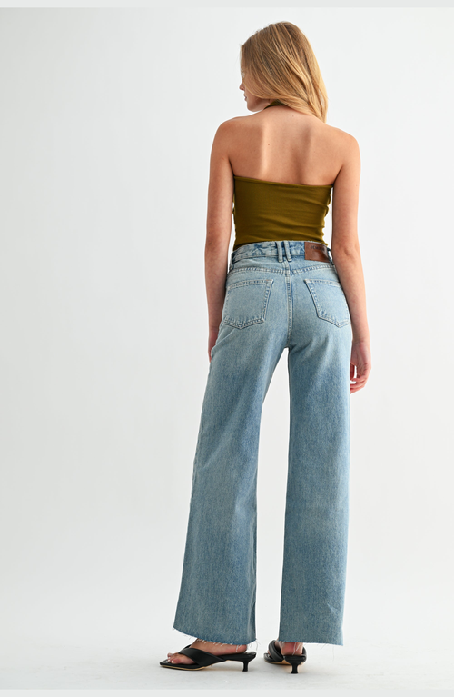 Jemina Denim Beach-to-bar Pant In Blue