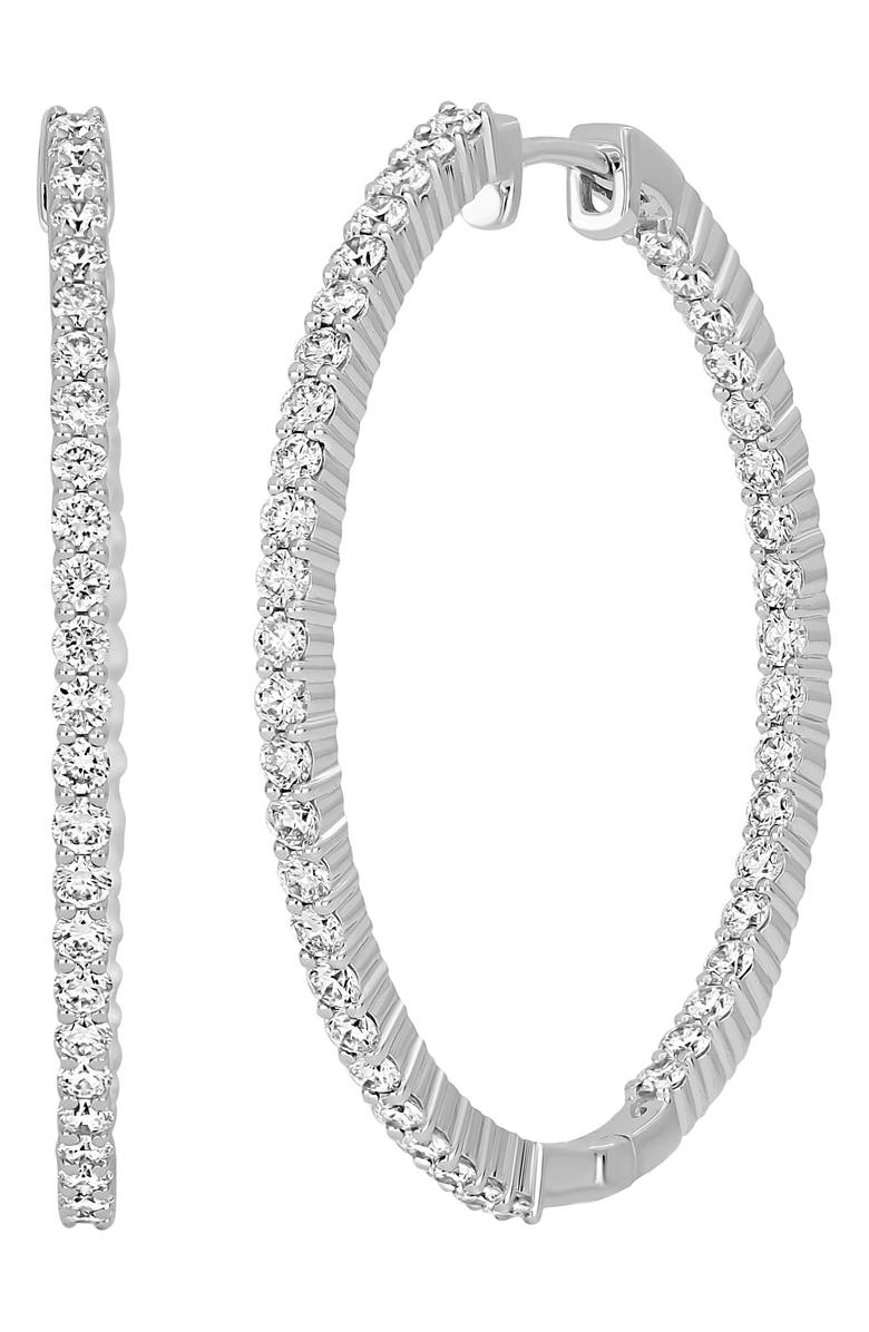 Bony Levy Audrey Diamond Inside Out Hoop Earrings, Main, color, 18K White Gold - 2.15Ct